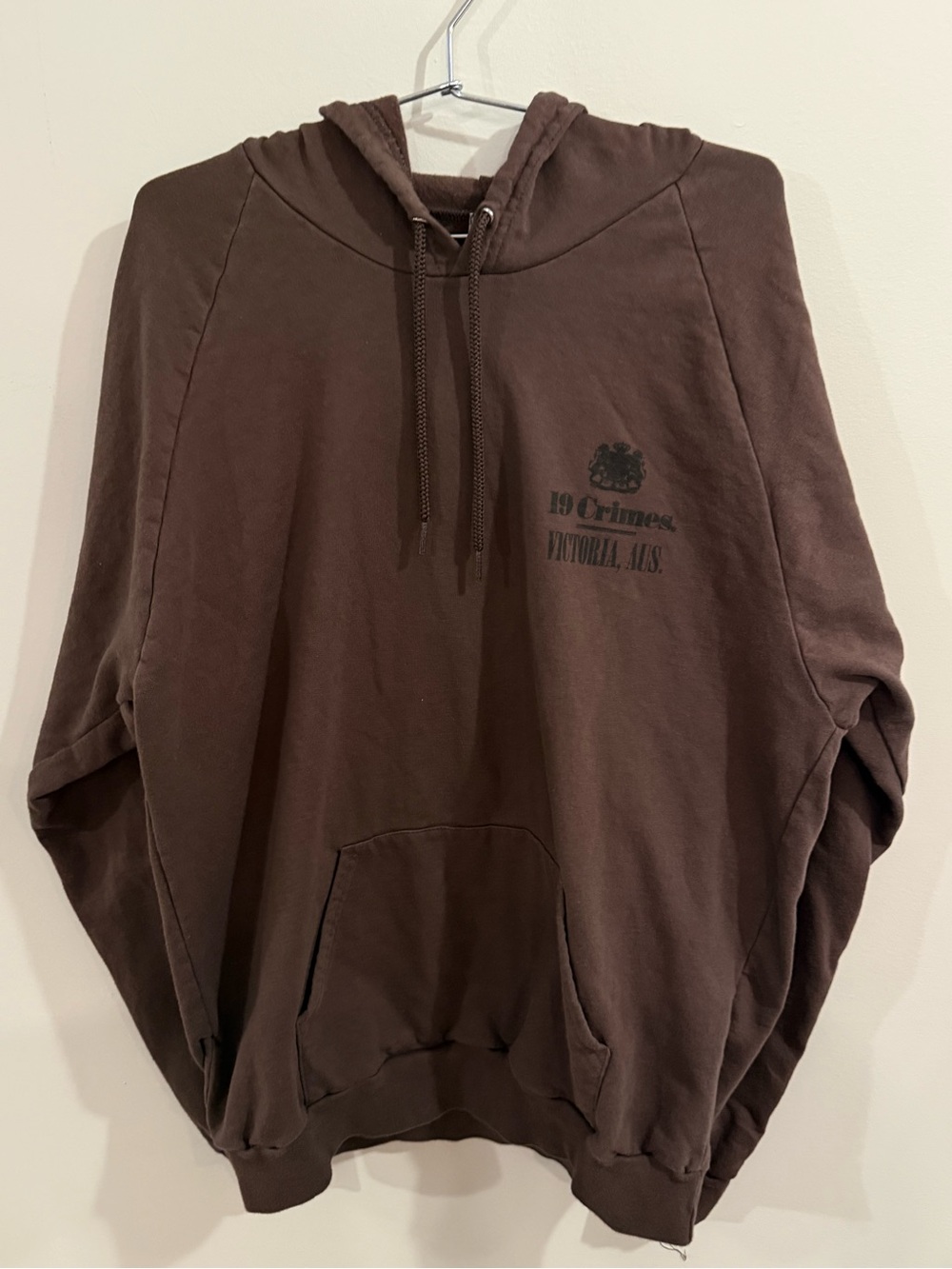 American Apparel Brown Graphic Pullover Hoodie with Chest Print